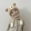 Bufanda Mascarilla para Bebé Integrada Otoño Invierno Oso Pequeño Sombrero Chirriante Infantil Niños Niñas Protección Auditiva Caliente Cubrecabezas Sombrero