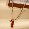 Cadena para Suéter Ovalada con Forma de Frijol, con Cuentas de Acrílico y Circonita Europea y Americana, Estilo Étnico Retro, Collar Personalizado de Alta Gama para Mujer