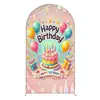 Temu Amazon Exclusivo Transfronteiriço 1 Peça Cobertura de Arco de Aniversário Tecido de Fundo em Forma de U Elástico Decoração de Festa Pode Ser Personalizado de Acordo com a Imagem
