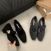 Zapatos planos Mary Jane forrados de vellón Zapatos de noche Invierno 2024 Zapatos Mao Mao Ropa exterior para mujer Suela suave Cómodos Zapatos de frijol Modernos