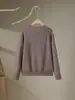 Novedad Otoño e Invierno Tejido de Cachemira para Mujer Suéter de Cuello Redondo Engrosado Color Sólido Simple Tejido Amigable con la Piel Camiseta Básica Holgada