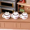 Resina Transfronteriza Juguete de Comida Artificial Gato Taza de Café con Nieve en la Cima Accesorios en Miniatura para Casa de Muñecas para Niños Mesa Miniatura DIY