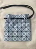Bolso Cubo Acolchado Original Japonés para Mujer Rombo Geométrico Bolso de Hombro con Cierre de Cordón Bolso Versátil de Mano Cruzado para Mujer