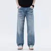 Roupas Masculinas Fengshe / 2026 Primavera e Outono Novas Jeans Masculinos Lavados Retos Soltos Estilo Retro Americano Calças Compridas Masculinas