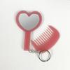 Nuevo Set de Espejo y Peine en Forma de Corazón, Accesorio de Bolso Simple y Versátil, Llavero de Peine con Mango Portátil
