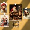 Natal Retrô 10 Cartões Decorativos Cartão Postal de Parede Quarto Sala de Estar Pintura Decorativa para Quarto