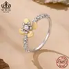 Conjunto de Pulseira, Brinco e Anel Série Osmanthus Romântico de Outono Aifule Prata de Lei S925 Joias de Planta e Flor para Mulheres