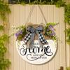 La sensación de regresar a casa para la decoración del festival transfronterizo Número de bienvenida de madera con plantas verdes Decoración familiar Cafetería listada