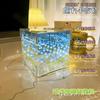 Tulipa DIY Flor Mar Tridimensional Cubo Mágico Luz Noturna Material Pacote Presente Dia dos Namorados Tanabata Casal Presente de Namorada