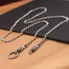 Collar Double Pixiu Estilo Étnico de Plata Tailandesa 925 para Hombres y Mujeres, Cadena para Suéter de Collar Simple Creativo Vintage Hecho a Mano con Aspecto Envejecido