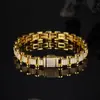Prata Esterlina 925 Incrustada com Moissanita Hip-Hop Cuban Relógio Pulseiras Masculinas e Femininas Moda Transfronteiriça Europeia e Americana Joias Tendência