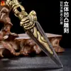 Buda Yuan Hui Xizang instrumento ritualístico King Kong cara fechada cabeça de cavalo King Kong Nepal feito à mão cobre superior ferro inferior cinco fios Vajra Puba pilão