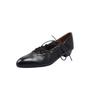 Zapatos de correa de cuero vacuno con textura retro francesa muy artística primavera 2025 tacón bajo grueso punta redonda zapatos de cuero completo para mujer