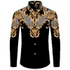 Camisa de manga larga de satén con estampado de cadenas estilo europeo para hombre Temu Xiyin, camisa casual, venta al por mayor de fábrica