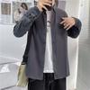 Primavera e Outono Nova Camisa Masculina de manga comprida Casual Hong Kong Estilo Japonês Estilo Loose Tooling Shirt Trendy Brand Casaco Masculino Trendy