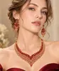Moda Europeia e Americana elegante vestido de jantar de noiva colar de diamantes brincos de corrente de clavícula generosos exagerados conjunto joias atacado