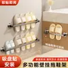 Estante para Zapatillas de Baño sin Taladro Montado en la Pared Estante para Zapatos de Inodoro Estante para Toallas Estante de Almacenamiento para Zapatillas Detrás de la Puerta