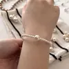Pulseira de Pérolas com Design de Bolhas Pulseira de Pérolas Cinzas Destaque Pulseira de Tamanho Gradiente Temperamento Suave Pulseira Coreana