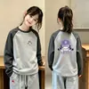 Camiseta base de forro polar para niña con cuello redondo, ropa interior de otoño e invierno, camiseta de manga larga con bloques de color, ropa informal para niños de otoño e invierno