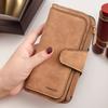 En Stock Al Por Mayor 2026 Comercio Exterior Transfronterizo Más Vendido Cartera Larga para Mujer Bolso de Mano Retro Europeo y Americano de Color Sólido con Cremallera para Mujer