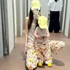 Traje de Verano Estilo Coreano Guapo para Niño Pequeño para Bebé Niña, Chaleco Delgado, Pantalones Anti-Mosquitos, Conjunto de Dos Piezas para Pasear, Ropa Familiar