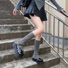 Japonês y2g malha zíper perna larga meias pilha meias ins na moda Harajuku estilo cor sólida menina quente doce legal perna cobrir