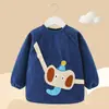 Babeo impermeable de pana de manga larga para otoño e invierno, diseñado para usarse al revés, para comer y proteger la ropa de las manchas