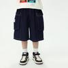 Primavera e verão 2025 Novo estilo médio-grande infantil estilo de trabalho calças de cinco pontos calças soltas estilo ocidental para meninos shorts jeans