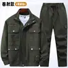 Conjunto de roupas de trabalho, roupas de proteção para trabalho camufladas resistentes ao desgaste e à sujeira, algodão para uso externo, reparo automotivo, reparo mecânico, roupas de soldagem, fornecimento no atacado