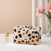 C Bolsa de Maquiagem Octogonal de Pelúcia Leopardo Quente Transfronteiriça Bolsa de Armazenamento de Cuidados com a Pele para Viagem Bolsa de Armazenamento de Maquiagem para Viagem
