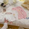 Cárdigan de principios de otoño para niña, color caramelo, cara sonriente, capa base, dulce, versátil, amigable con la piel, cómodo, top para bebé, cárdigan de manga larga