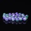 Vendas Diretas de Fábrica Calcedônia Flor Flutuante Roxa Verde Natural Contas Soltas DIY Feito à Mão Produtos Semi-acabados Pulseiras Wenwan Contas Redondas de Calcedônia