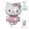 Nuevo Globo de Papel de Aluminio de Gato KT Lindo de Dibujos Animados con Lazo y Estampado de Leopardo para Fiesta Infantil y Decoración de Cumpleaños de Adultos