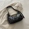 Bolsa de motocicleta feminina 2026 nova moda bolsa bolinho versátil bolsa de axila bolsa de trajeto bolsa crescente bolsa de ombro transversal texturizada