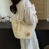 Bolso Grande Tejido, Estilo Bosque, Bolso de Verano para Mujer, Gran Capacidad, Nuevo Tote Tejido de Cuerda de Algodón 2024, Bolso de Playa de Nicho de Verano