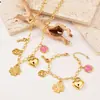Collar Pulsera Camiseta con Candado Pequeño Llave Flor de Cuatro Hojas Corazón Diamante Blanco de Alta Gama Transfronterizo Personalizado Tridimensional para Mujer Que No Se Desvanece