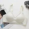 Delgado, Soporte Suave, Copa Totalmente Fija, Sujetador Deportivo de Gelatina de Látex Transpirable sin Costuras para Busto Pequeño, Sin Varillas, Sujetador Push-Up