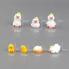 Micro Paisagem de Musgo Criativa Fofa Boneca Pato Pequeno Decoração DIY Miniatura Mini Enfeites de Resina