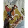 DestaqueVocê Usou 26 Nova T-shirt de Algodão e Linho Lavada com Enzimas Estampa de Cowboy Ocidental Bordada Manga Curta Primavera/Verão