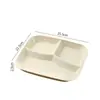 Plato de cena cuadrado de tres compartimentos, plato casero para comida rápida, plato para perder peso, plato dividido, plato de plástico, apto para microondas, plato de comida con compartimentos