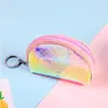 Bolsa para monedas Femenina Mini Compacta Linda de mano Transparente PVC Portátil Conveniente Llavero Almacenamiento de monedas Cartera pequeña