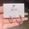 Exquisitos y sofisticados pendientes de aro de circonita con incrustaciones completas de diamantes, un artículo popular con un estilo fresco y minimalista, a la moda y versátiles