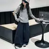 Conjunto Casual para Niña 2026 Otoño Nuevo Estilo: Conjunto de Dos Piezas de Polo de Punto Bordado y Pantalón de Guadaña para Niños Mayores