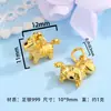 Pingente de Pônei Banhado a Ouro Prata Pura 999 Série Cavalo do Zodíaco Pulseira Acessórios DIY Esmalte Cavalo de Balanço Materiais