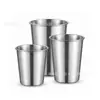 Copo de água em aço inoxidável 304 estilo coreano, copo de cerveja em aço inoxidável com borda enrolada de camada única, copo portátil, pode ser impresso com logotipo, copo de café