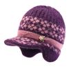 Invierno Nuevo Estilo Sombrero de Lana para Madre de Mediana Edad y Anciana para Mujeres y Señoras Mayores, Sombrero de Punto Cálido con Forro Polar a Prueba de Viento y Protección para las Orejas con Lengüeta de Pato