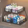 Estante de Almacenamiento para Fregadero de Cocina, Gabinete con Cesta Extraíble, Estante Multifuncional para el Hogar, Platos, Condimentos, Estante Extraíble de Capas