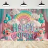 Fondo de Tela para Cumpleaños Infantil de Unicornio Transfronterizo Fiesta Banner de Comercio Exterior de Amazon Tela de Fondo para Fotografía Accesorios para Fotos