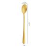 Cuchara para condimentar de acero inoxidable 304, minicuchara dorada para postre, cuchara para café, cuchara para helado, cuchara para miel, cuchara para mezclar de mango largo