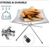 Estilo Camping al Aire Libre Portátil Plegable Almacenamiento Mesa de Fuego Picnic Leña Fogata Rejilla Estufa Pequeña de Carbón Estufa de Carbón